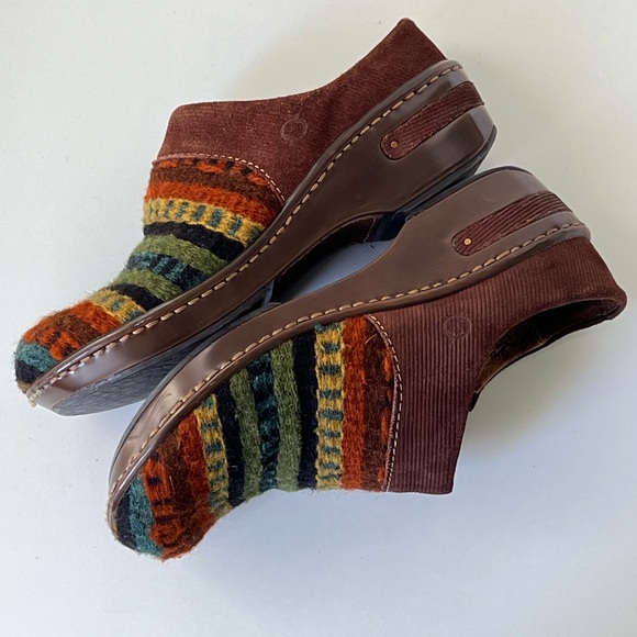 Born Kimmy Size 7 Wool Southwestern Serape Clogs Mules Shoes Brown Multicolor - Picture 7 of 14